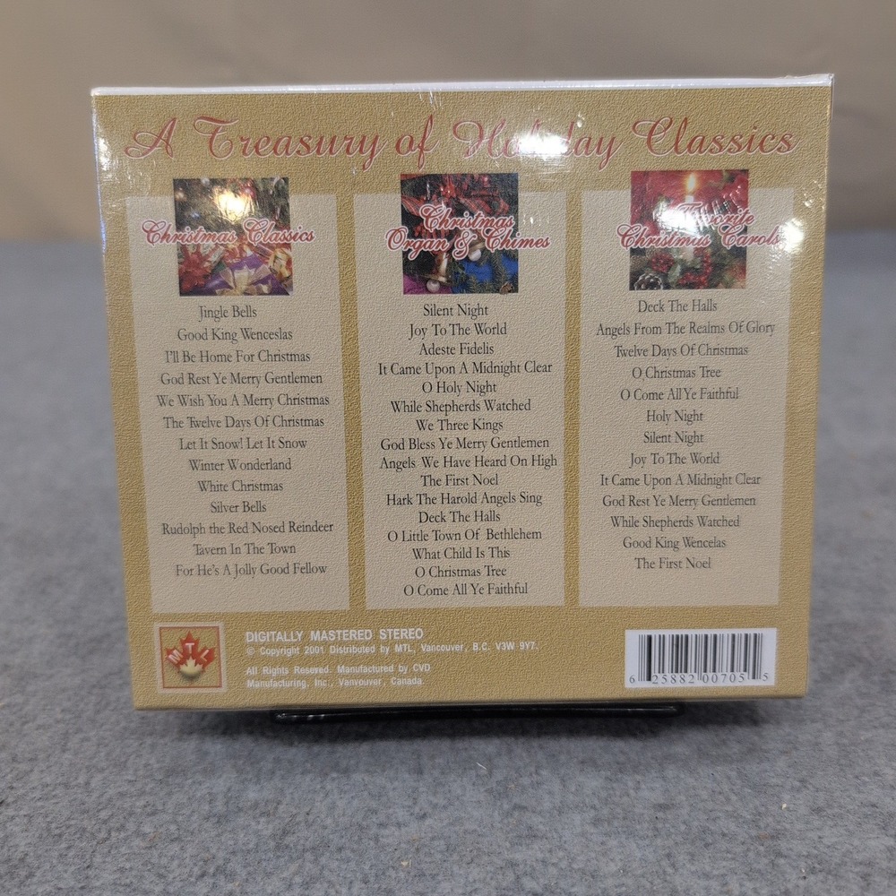 A Treasury of Holiday Classics 3 CD Box Set Christmas Carols Organ Chimes 2001 - Picture 2 of 2